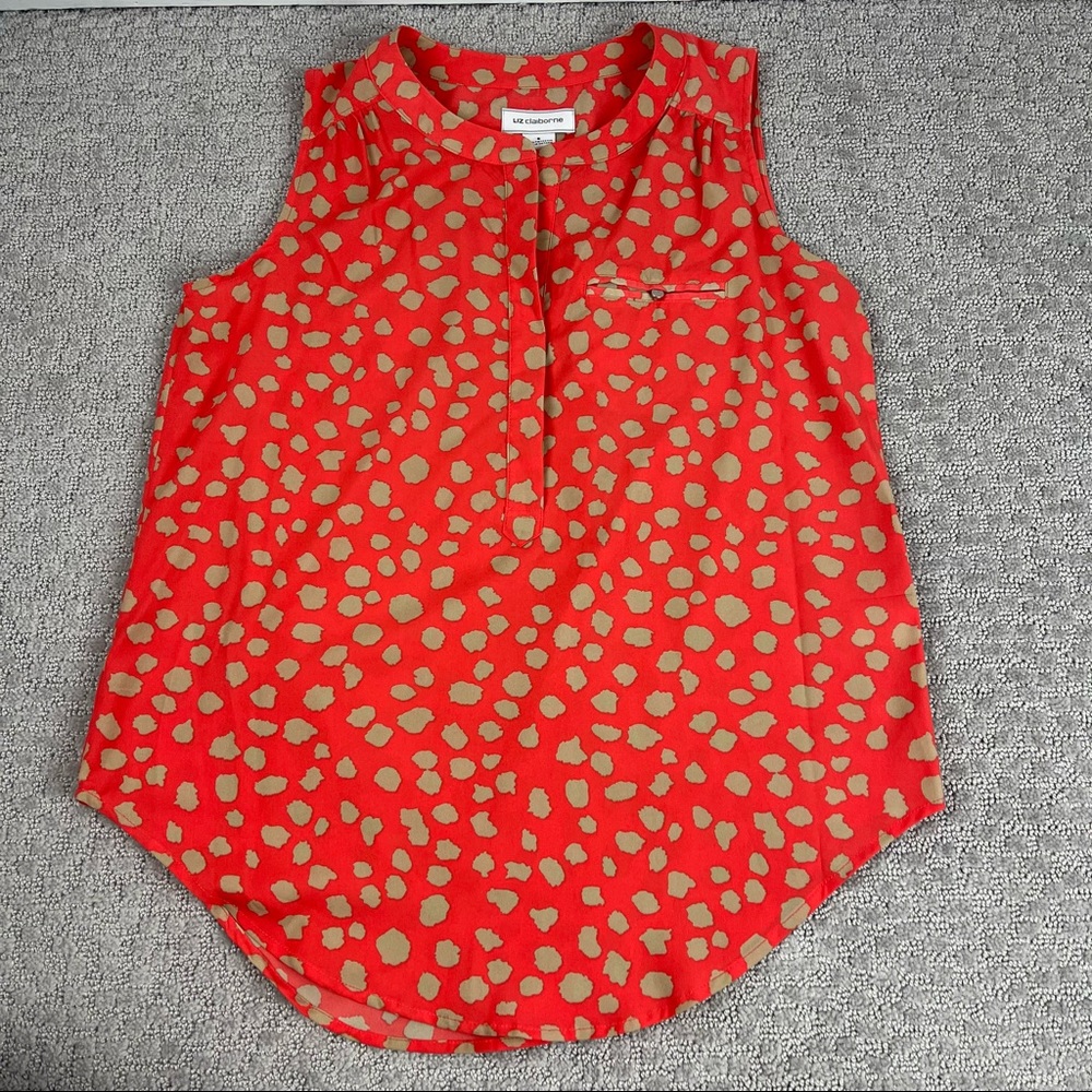 Liz Claiborne orange and‎ tan animal print polyester tank